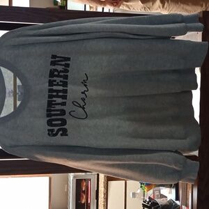 Belle Du Jour Gray Quilted Sweatshirt